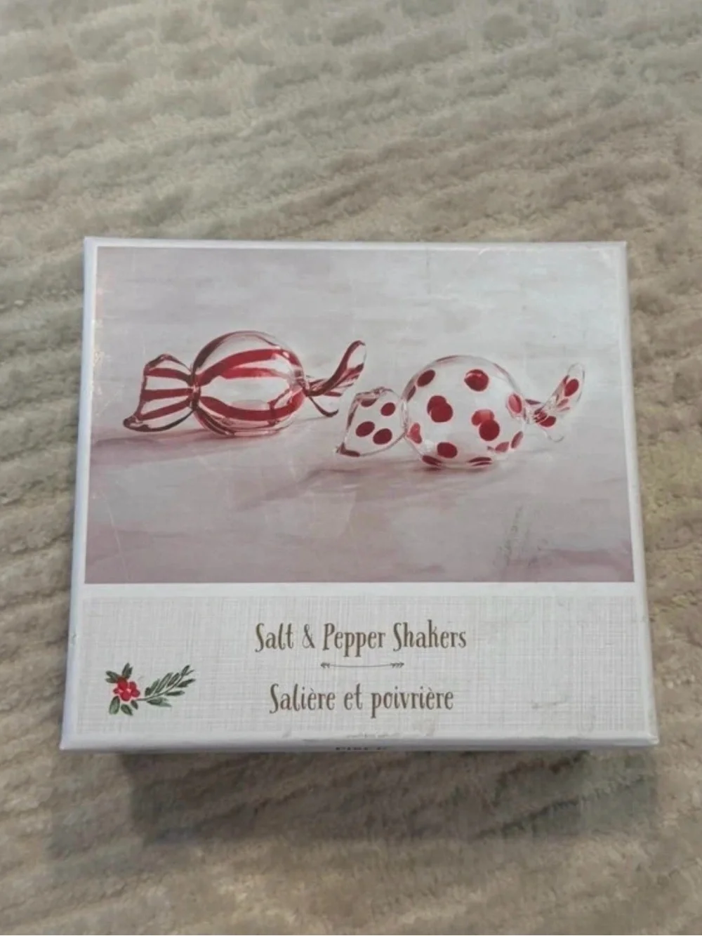 Pier 1 Christmas Candy Salt and Paper Shaker